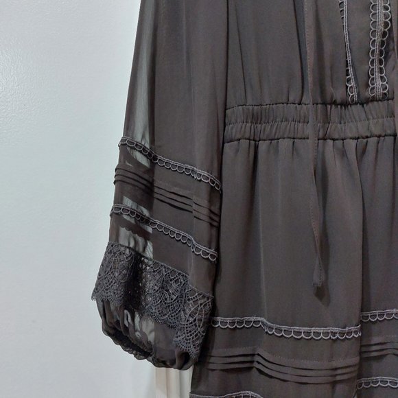 Ryegrass Color Chocolate Torte Long Sleeve Dress Dark Brown Size X Small - Picture 9 of 16